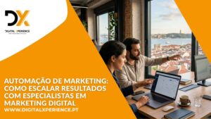 Profissionais a aplicar automação de marketing numa agência digital