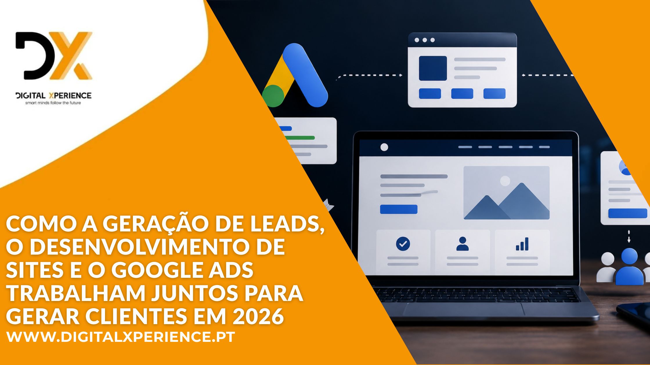 desenvolvimento de sites, geração de leads e Google Ads
