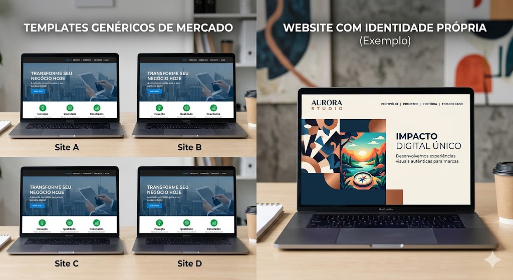 comparacao visual dois sites agencia de marketing digital