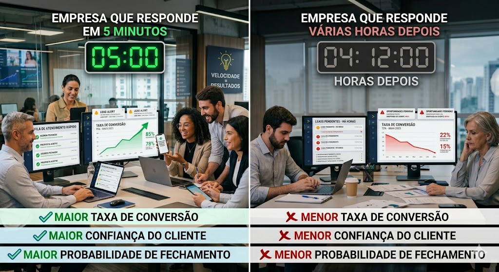 comparacao visual empresas demora para responder agencia de marketing digital
