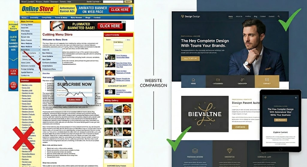 comparacao website fraco forte agencia de marketing digital