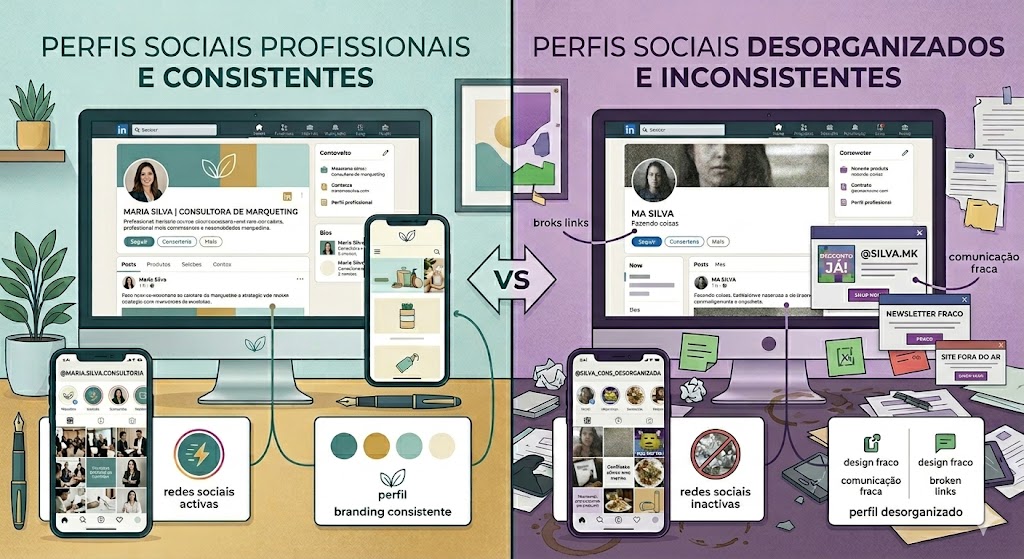perfis sociais profissionais desorganizados agencia de marketing digital