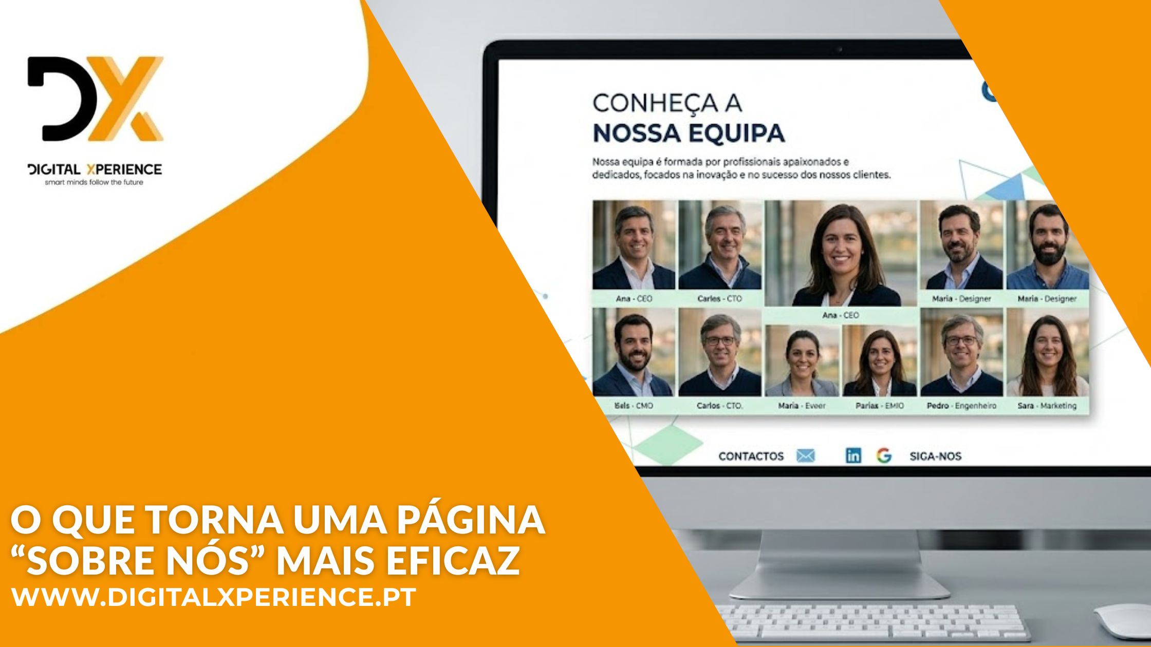 o que torna uma página sobre nós mais eficaz