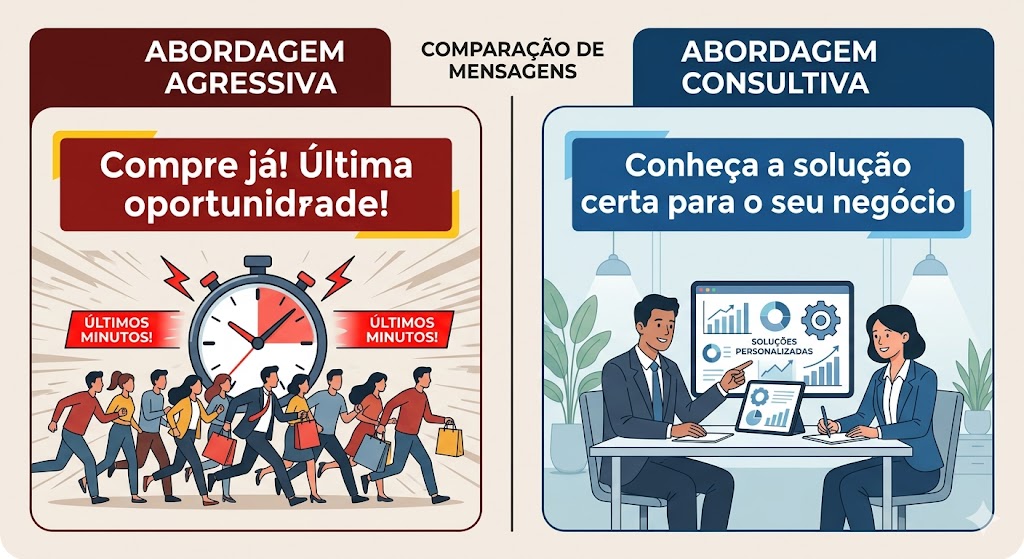 abordagem agressiva vs consultiva agencia de marketing digital