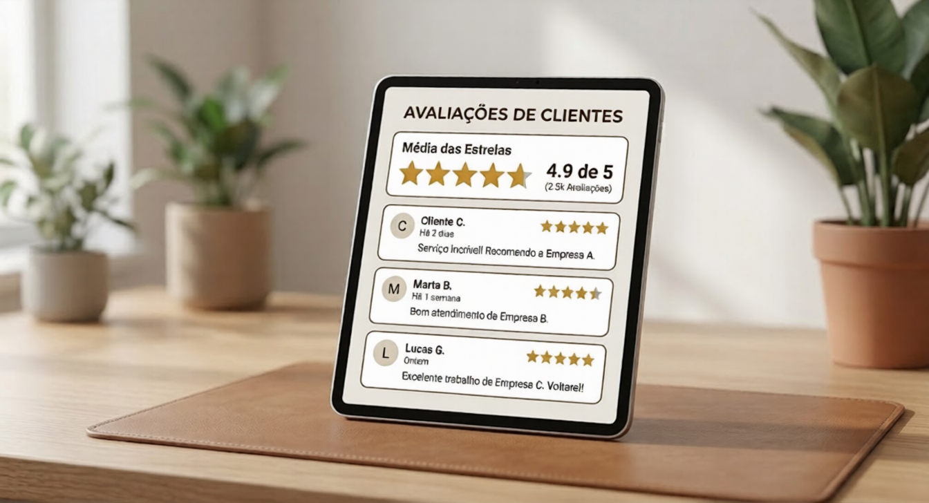 avaliacoes estrelas comentarios de clientes agencia de marketing digital