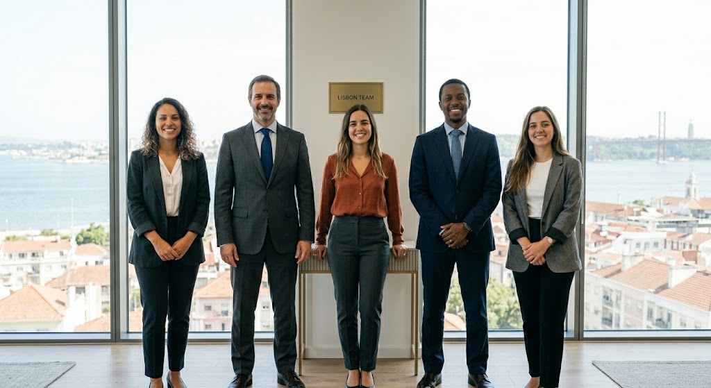 equipa empresarial com vestuario alinhado e profissional agencia de marketing digital