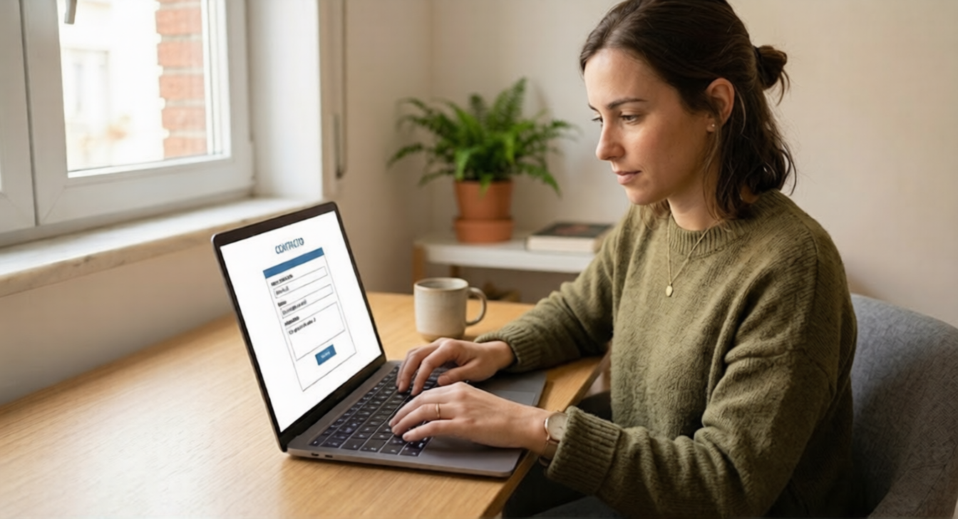 pessoa a preencher um formulario online agencia de marketing digital