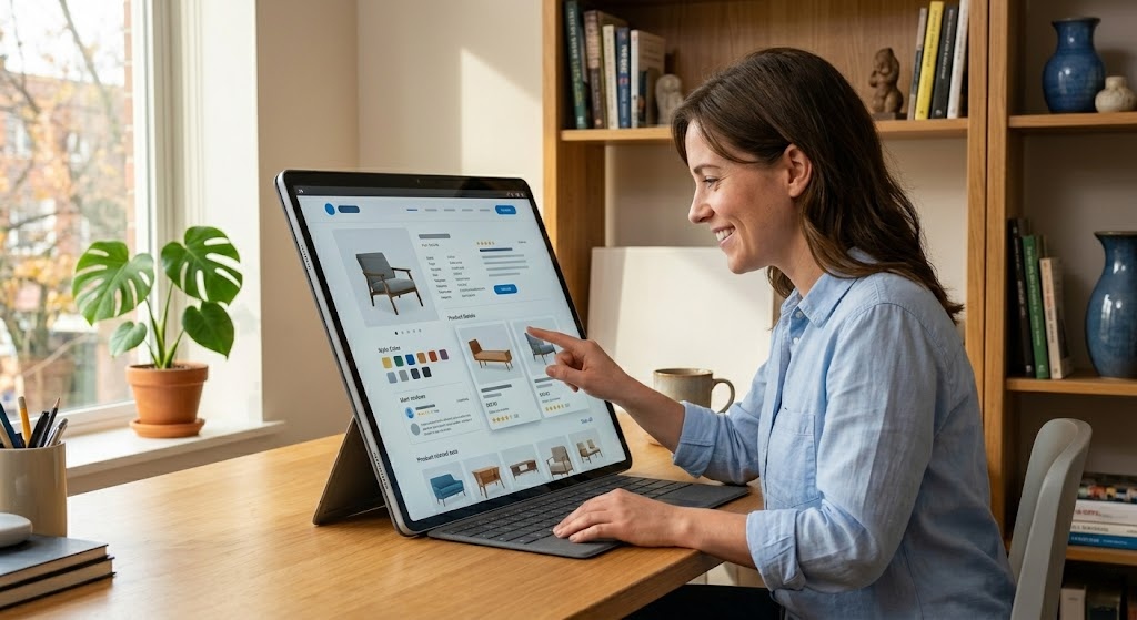 utilizador a navegar facilmente num site agencia de marketing digital